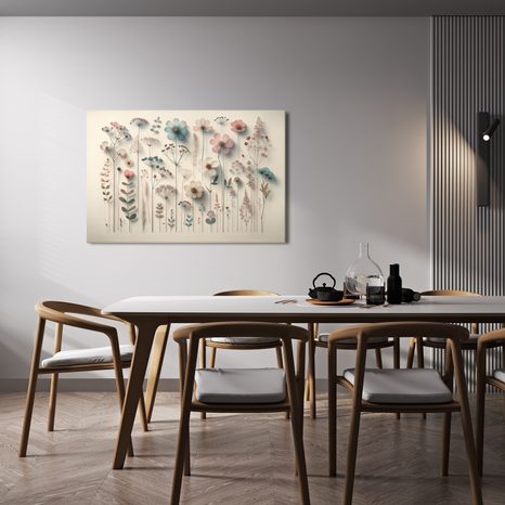 WANDBILD GETROCKNETE WIESENBLUMEN - BILDER BLUMEN - BILDER