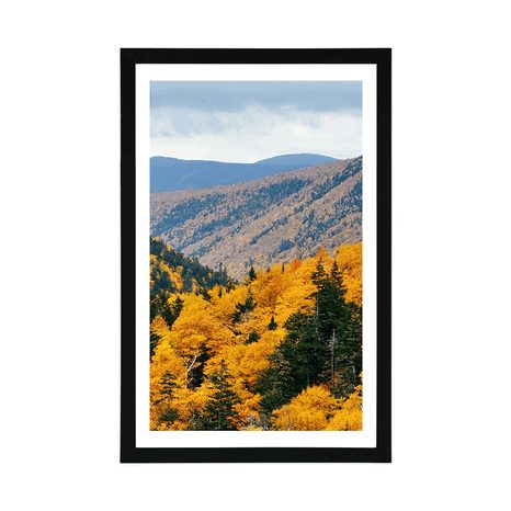 PLAGÁT S PASPARTOU VÝHĽAD NA MAJESTÁTNE HORY - PRÍRODA - PLAGÁTY