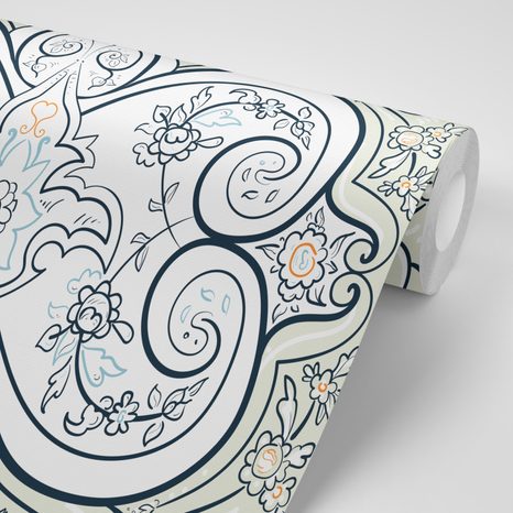 CARTA DA PARATI – MOTIVO IN BIANCO E NERO DI LUSSO - CARTA DA PARATI SCHEMA - CARTA DA PARATI