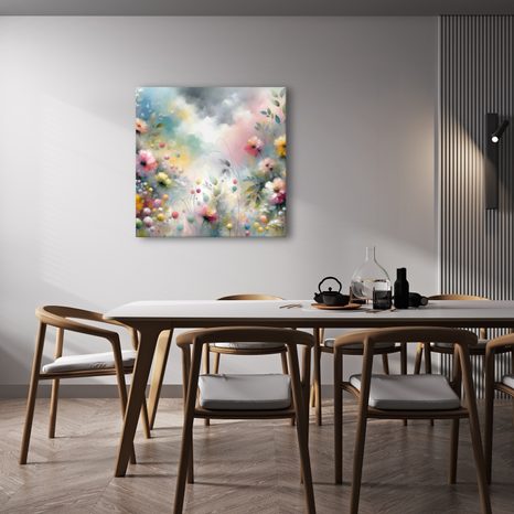 WANDBILD BUNTE BLUMEN IN AQUARELL - BILDER BLUMEN - BILDER