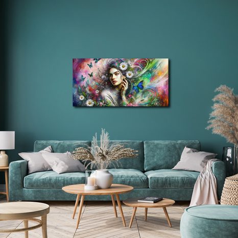 OBRAZ DÍVKA V KVĚTINOVÉM RÁJI - OBRAZY ŽENY - OBRAZY