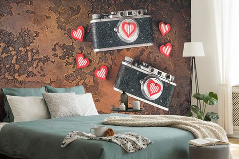 FOTOTAPETE RETRO-KAMERAS - VINTAGE- UND RETRO-TAPETEN - TAPETEN