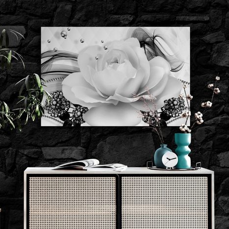 KÉP FÉNYŰZŐ RÓZSA ABSZTRAKCIÓ FEKETE FEHÉRBEN - FEKETE-FEHÉR KÉPEK - KÉPEK
