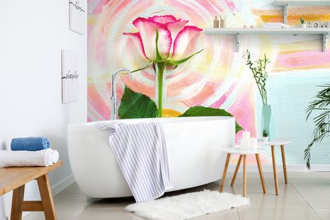 FOTOTAPETA RŮŽE NA MALÍŘSKÉM PLÁTNĚ - TAPETY KVĚTINY - TAPETY
