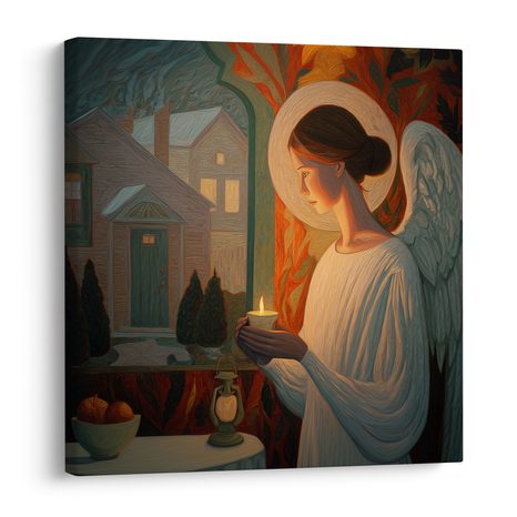 OBRAZ ANDĚLA SE SVÍCÍ - VÁNOČNÍ A ZIMNÍ OBRAZY - OBRAZY