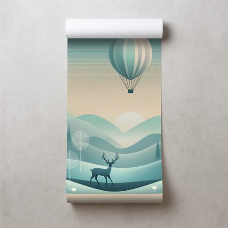 TAPETA SNOVÁ KRAJINA S BALÓNEM - TAPETY PŘÍRODA - TAPETY