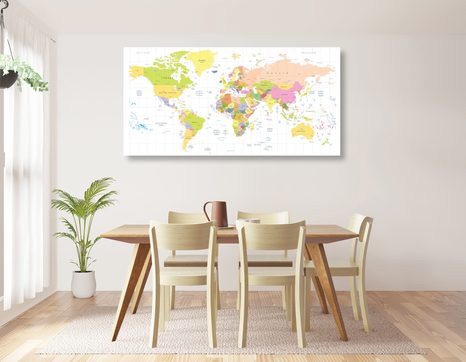 OBRAZ MAPA NA BÍLÉM POZADÍ - OBRAZY MAPY - OBRAZY