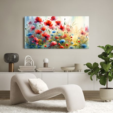 KÉP VIRÁGZÓ PIPACS- ÉS BÚZAVIRÁGMEZŐ - MEZŐT, RÉTET ÁBRÁZOLÓ KÉPEK - KÉPEK