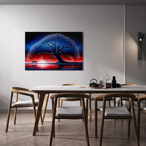 OBRAZ STROM ŽIVOTA PŘI ZÁPADU SLUNCE - OBRAZY STROMY ŽIVOTA - OBRAZY