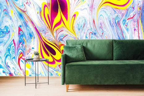 SAMOLEPÍCÍ TAPETA ABSTRAKCE VE STYLU EBRU - SAMOLEPÍCÍ TAPETY - TAPETY