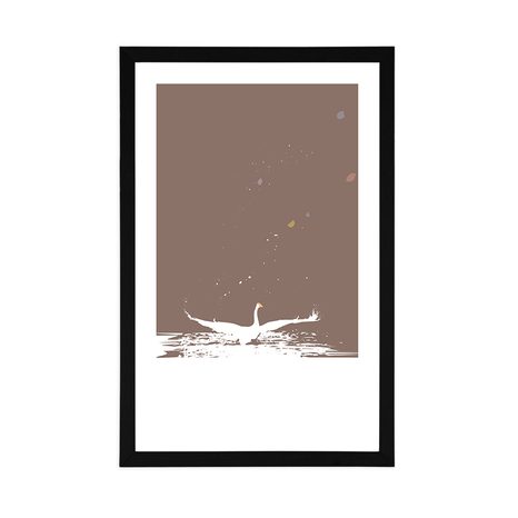 PLAKÁT S PASPARTOU LABUTÍ JEZERO - MOTIVY Z NAŠÍ DÍLNY - PLAKÁTY