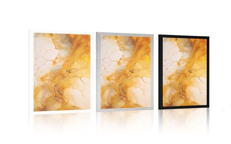 PLAKAT ŽUTI MRAMOR - MRAMORNA APSTRAKCIJA - PLAKATI