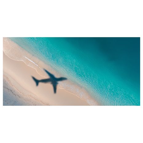 OBRAZ AZUROVÉ POBŘEŽÍ S LETADLEM - OBRAZY MOŘE A PLÁŽ - OBRAZY