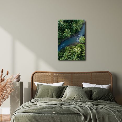 OBRAZ ZELENÝ RÁJ S PALMAMI - OBRAZY STROMY A LISTY - OBRAZY