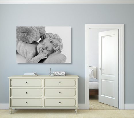 TABLOU ALB-NEGRU ÎNGERAȘ DORMIND - TABLOURI ALB-NEGRU - TABLOURI