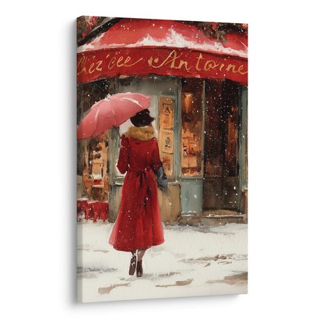 OBRAZ ZIMNÍ ELEGANCE V ČERVENÉ - VÁNOČNÍ A ZIMNÍ OBRAZY - OBRAZY