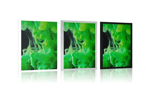 PLAGÁT ZELENÉ TEČÚCE FARBY - ABSTRAKTNÉ A VZOROVANÉ - PLAGÁTY