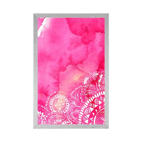 PLAKÁT MANDALA RŮŽOVÝ AKVAREL - FENG SHUI - PLAKÁTY