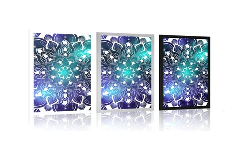 PLAKÁT MODERNÍ MANDALA S ORIENTÁLNÍM VZOREM - FENG SHUI - PLAKÁTY