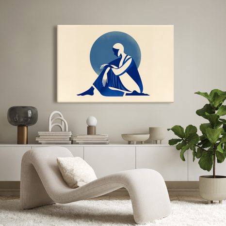 OBRAZ ŽENA V MODRÉM KLIDU - OBRAZY ŽENY - OBRAZY