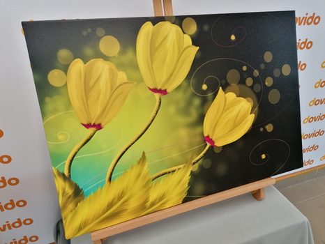 WANDBILD BLUMEN AUS GOLD - ABSTRAKTE BILDER - BILDER