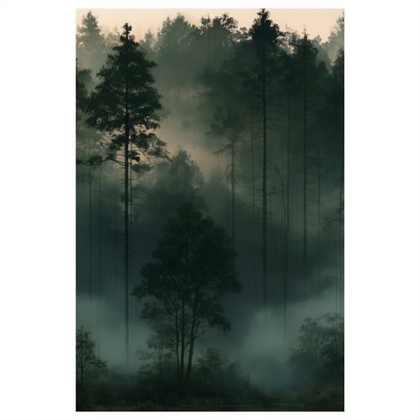 CANVASTAVLA STILLA SKOG I DIMMA - TAVLOR MED SKOG - TAVLOR