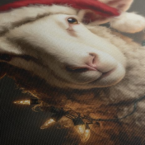 WANDBILD WEIHNACHTSSCHAFE MIT LICHTERN - WEIHNACHTS- UND WINTERBILDER - BILDER