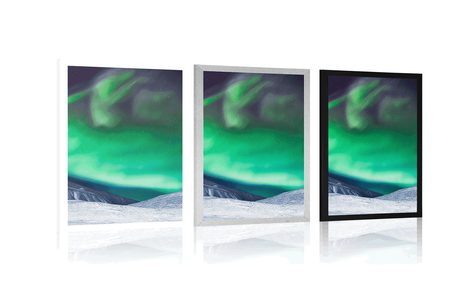 PLAKÁT POLÁRNÍ ZÁŘE NA OBLOZE - PŘÍRODA - PLAKÁTY