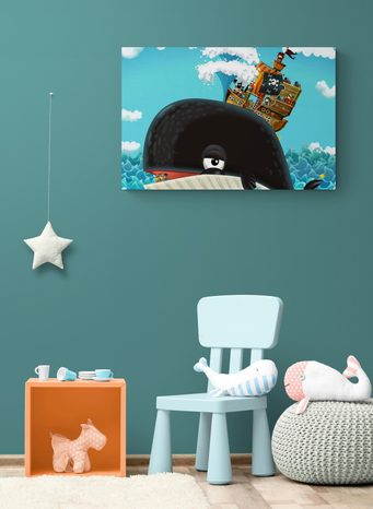 OBRAZ PIRÁTSKÁ LOĎ NA VELRYBĚ - DĚTSKÉ OBRAZY - OBRAZY