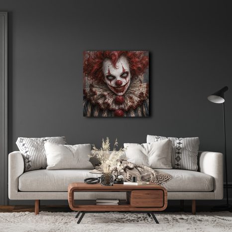 QUADRO SU TELA – CLOWN HORROR DAL SORRISO AGGHIACCIANTE - QUADRI HALLOWEEN E HORROR - STAMPE E QUADRI