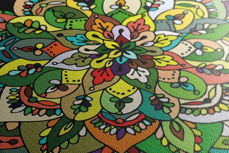 WANDBILD GRÜNES MANDALA - BILDER MIT FENG SHUI-MOTIVEN - BILDER