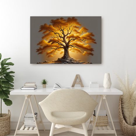 WANDBILD LEUCHTENDER LEBENSBAUM - BILDER BÄUME DES LEBENS - BILDER