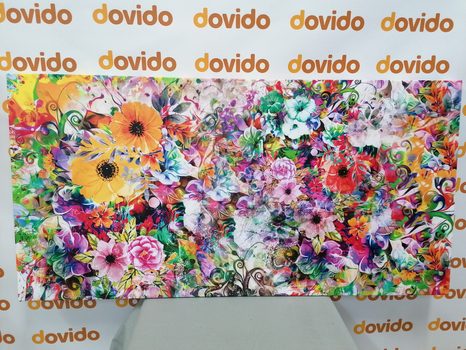 OBRAZ KOLOROWE KWIATY - OBRAZY ABSTRAKCYJNE - OBRAZY