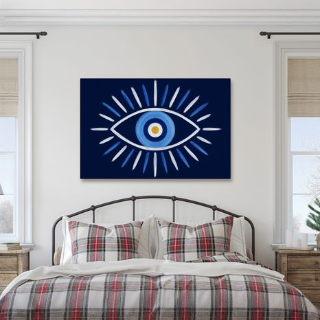 QUADRO SU TELA – OCCHIO BLU PORTAFORTUNA - QUADRI SECONDO IL MOTIVO - STAMPE E QUADRI