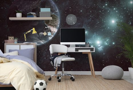 TAPETE UNIVERSUM UND DIE ERDE - UNIVERSUM- UND STERNE-TAPETEN - TAPETEN