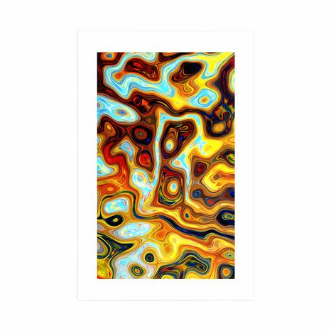 PLAKAT S PASPARTUOM ŠARENA APSTRAKCIJA - APSTRAKTNI I S UZORKOM - PLAKATI