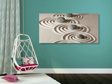 KÉP ZEN KÖVEK HOMOKBAN - FENG SHUI KÉPEK - KÉPEK