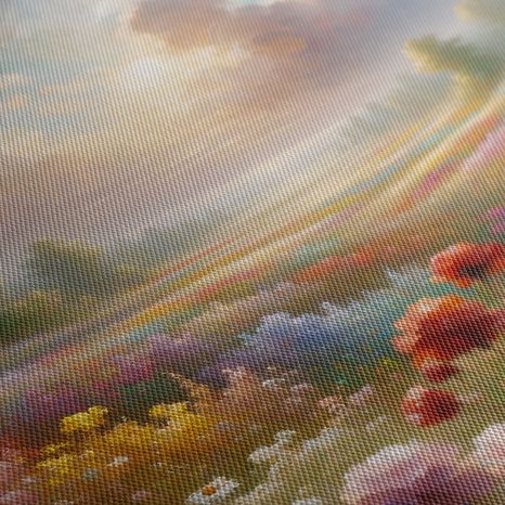 WANDBILD ROMANTISCHES BLUMENFELD - WANDBILDER FELDER UND WIESEN - BILDER