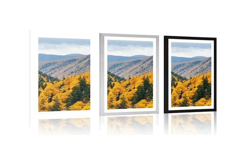 PLAGÁT S PASPARTOU VÝHĽAD NA MAJESTÁTNE HORY - PRÍRODA - PLAGÁTY