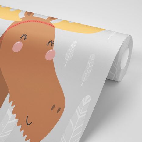 TAPETA ROZTOMILÝ SOBÍK S INDIÁNSKÝMI PÍRKY - DĚTSKÉ TAPETY - TAPETY