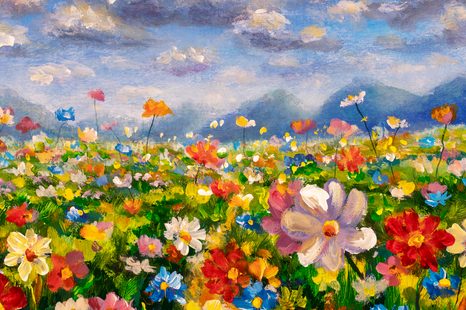 TABLOU PICTURĂ ÎN ULEI A UNEI FLORI SĂLBATICE - TABLOU FLORI - TABLOURI