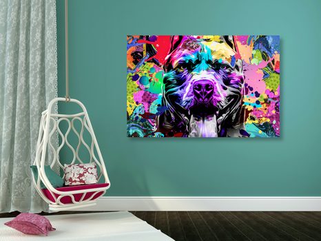 OBRAZ PESTROBAREVNÁ ILUSTRACE PSA - POP ART OBRAZY - OBRAZY