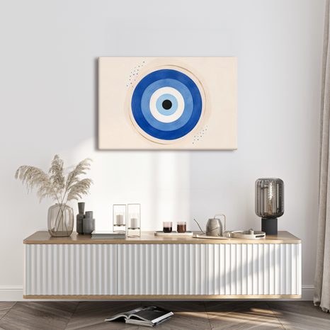 TABLEAU SUR TOILE – ŒIL PROTECTEUR BLEU - TABLEAUX PAR THÈME - TABLEAUX