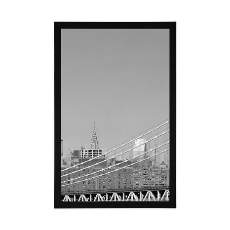 AFFICHE – GRATTE-CIEL À NEW YORK EN NOIR ET BLANC - NOIR ET BLANC - AFFICHES