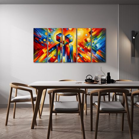 5-TEILIGES WANDBILD ENERGIE DES MOMENTS - WANDBILDER ABSTRAKTE FORMEN - BILDER