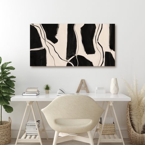 TABLEAU SUR TOILE – FORMES MINIMALISTES EN NOIR ET BLANC - IMAGES FORMES ABSTRAITES - TABLEAUX