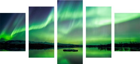 TABLOU 5-PIESE AURORA POLARĂ - TABLOURI STELE ȘI COSMOS - TABLOURI