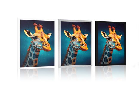 PLAGÁT MODRO-ZLATÁ ŽIRAFA - VLÁDCOVIA ŽIVOČÍŠNEJ RÍŠE - PLAGÁTY