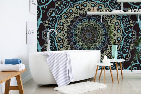 SAMOLEPÍCÍ TAPETA ABSTRAKTNÍ MANDALA VE VINTAGE STYLU - SAMOLEPÍCÍ TAPETY - TAPETY