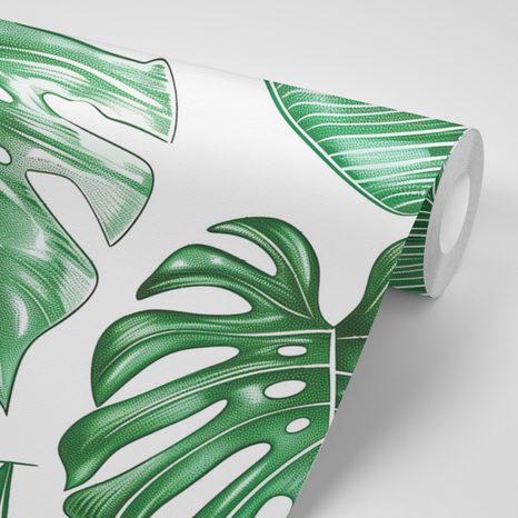 TAPETE MODERNE GRÜNE BLÄTTER - TAPETEN BLÄTTER - TAPETEN